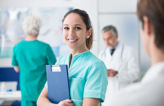 Young nurse working at the hospital